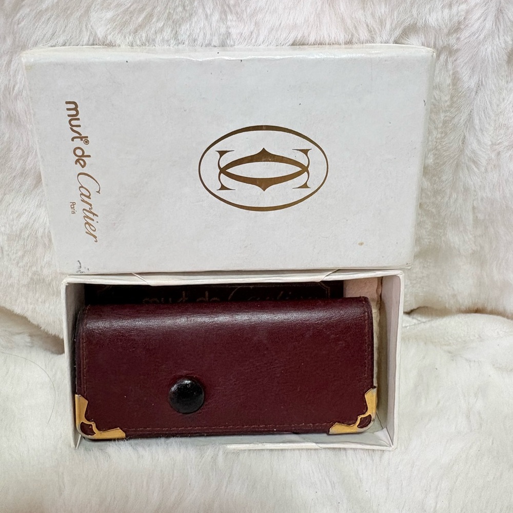 Cartier Burgundy and Gold Wallet